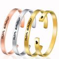 Letras OEM de Lateefah Nombres personalizados Real Men Caff Caff Gold Bangos de acero inoxidable Pulsera personalizada Pulsera personalizada